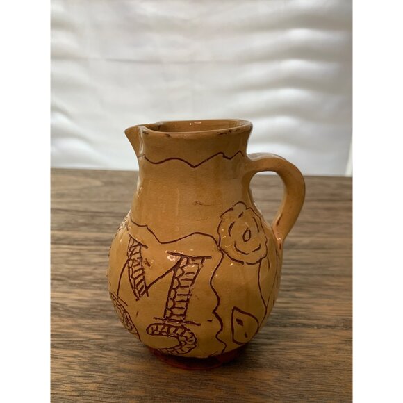 Hand-Carved Williamsburg Pottery Cobalt Salt Glaze Pitcher Circa 1750 Lightfoot - Picture 2 of 6